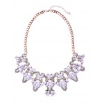 Blush Crystal Cascade Rose Gold Chain Statement Necklace